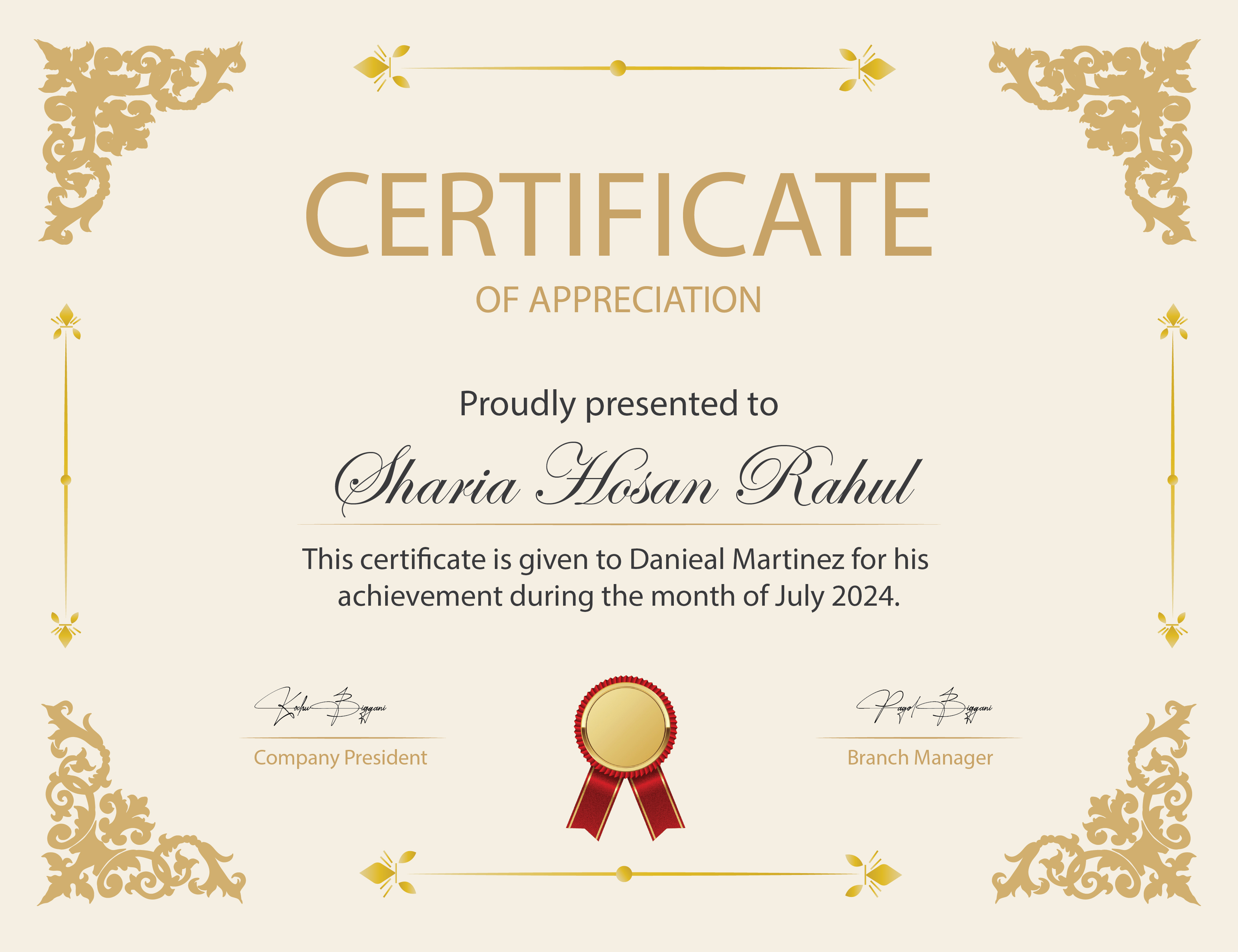 Certificate of Appreciation Design