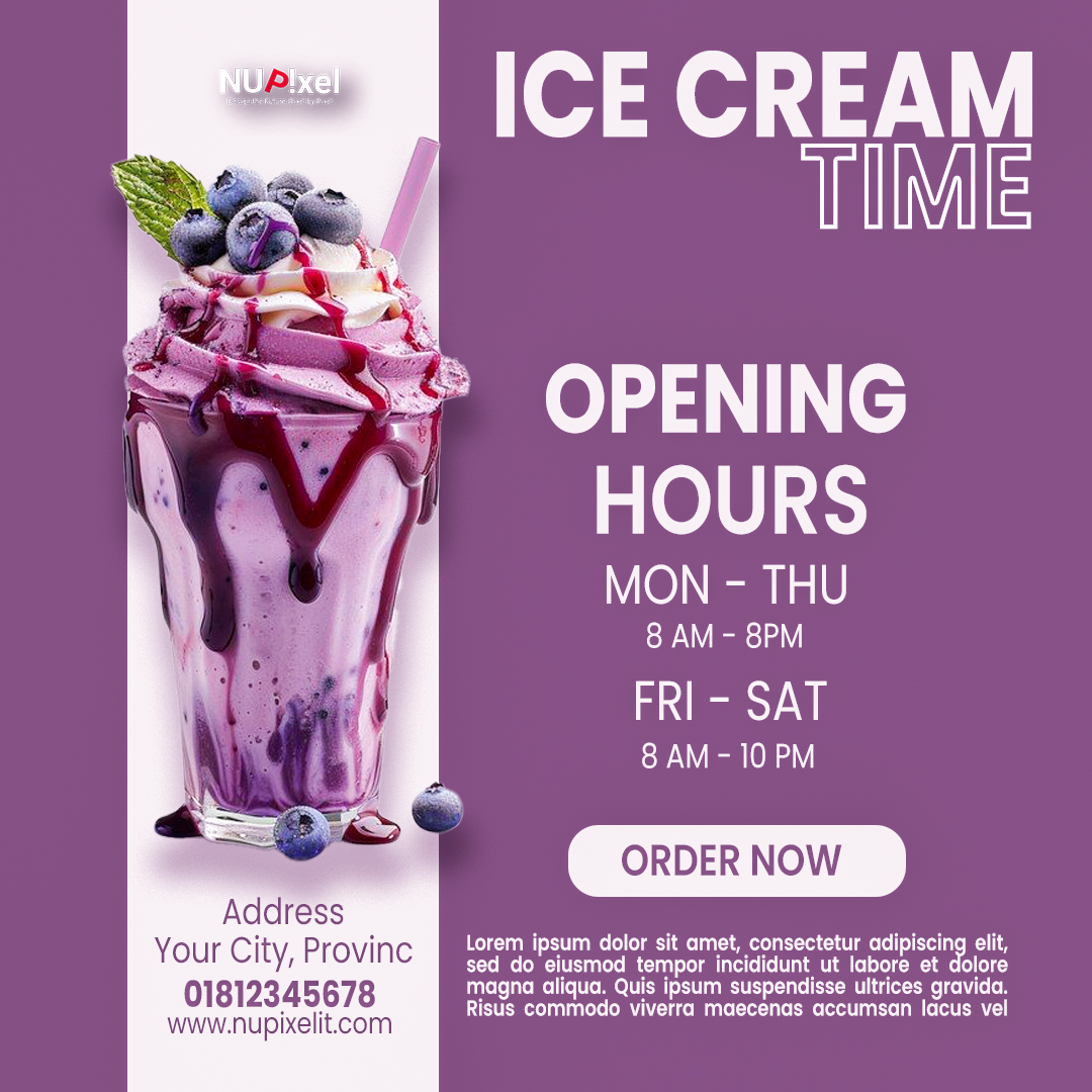 Ice Cream Cafe Social Ad