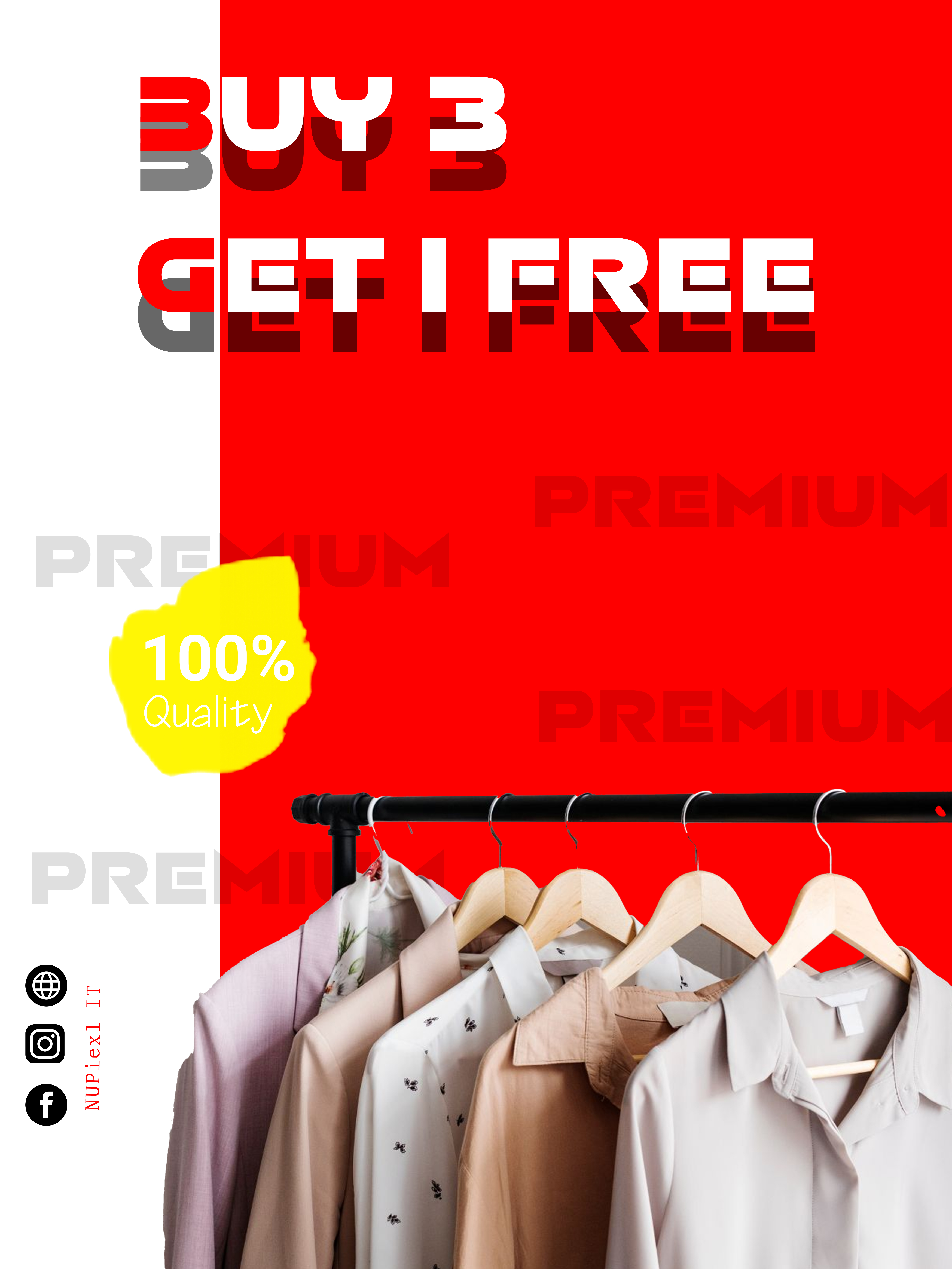 Buy 3 Get 1 Free Shirt Poster